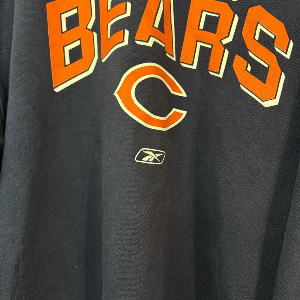 Vintage Chicago Bears Crewneck Reebok Mens L Heavyweight Y2K Navy Blue Spellout - Picture 8 of 10